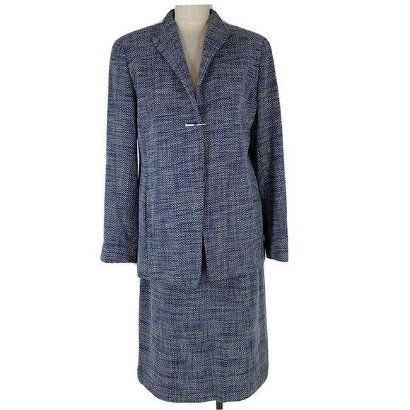 Juliana Collezione suit size 10 purple textured pattern Wool Jacket skirt Womens - Picture 1 of 7